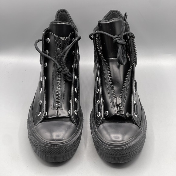Converse CTAS Lift Women's 5 Hi Top Platform Sneakers Black Leather Zip A12476C - Picture 7 of 13